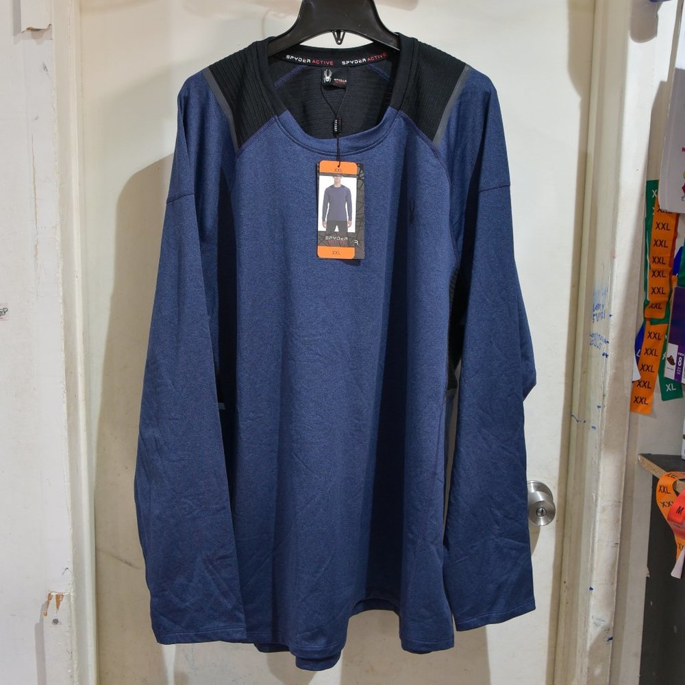 Spyder Men’s Active Long Sleeve Shirt XXL BLUE‎